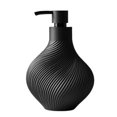 Obraz premium Luxury black cosmetic containers with minimalist packaging and elegant design on transparent background