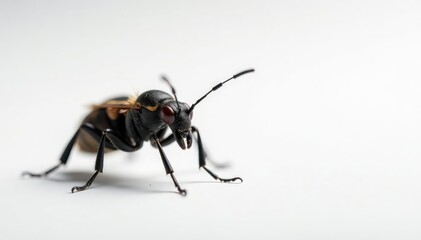 Close-up of single insect on stark white backdrop, minimal, pest, bug