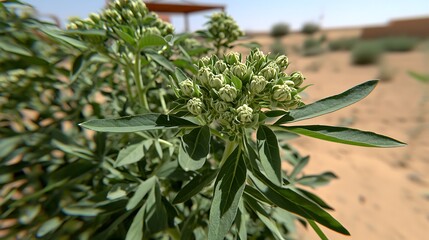Desert plant growth arid landscape nature photography scenic view botanical concept for sustainability