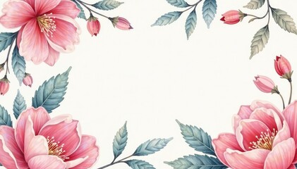 Obraz premium Delicate watercolor floral pattern, soft pastel shades , flowers, wedding, blossom