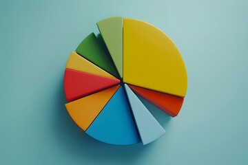 Data Visualization: A Colorful Pie Chart Explains Percentage Allocation, Distribution, and Proportions for Effective Data Analysis and Interpretation, Improving Decision-Making Processes with Visual
