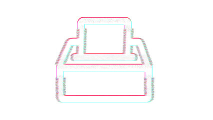 Icon box ballot is distorted. Glitch. Noise, chromatic aberration, geometric distortion