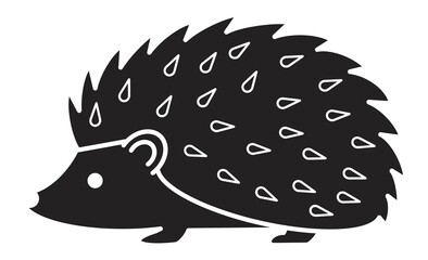 かわいいハリネズミのシンプル線画イラスト