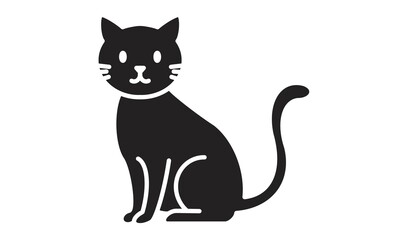 シンプルでかわいい猫の線画イラスト
