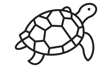 Obraz premium シンプルでかわいい亀の線画イラスト