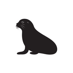 Fototapeta premium Cute sea lion vector illustration, a wild mammal isolated in white
