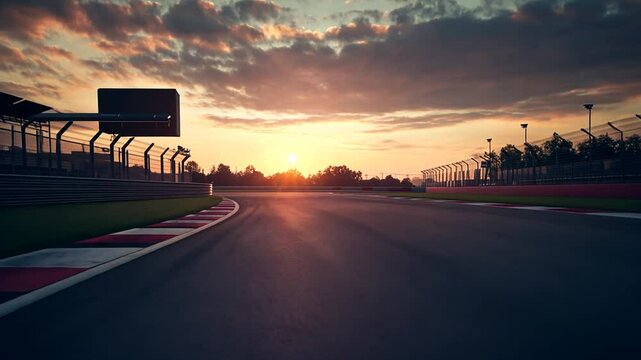 Starting the Race From Pole Position at Dawn on the Racing Circuit Generative AI