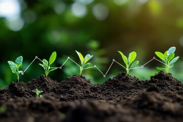Fototapeta premium Visual of economic resilience with sturdy foundations and rising financial lines,