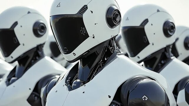 Futuristic Robots in Formation (1)