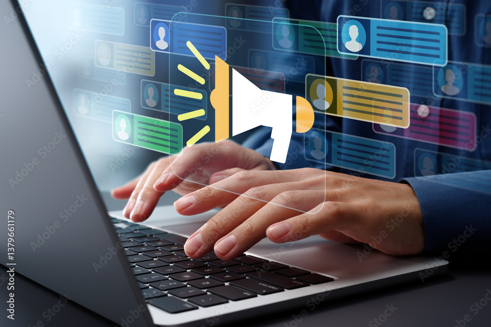 Poster social media campaigns and marketing strategy. optimization of target audience and segmentation. inf