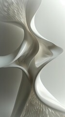 Abstract design featuring smooth, flowing shapes in a light color palette.