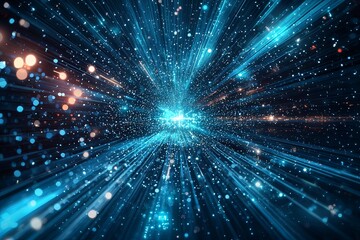 Naklejka premium A futuristic vision, a vast expanse of potential, a concept abstractly illustrated as a vector, ready to inspire innovation and shape a brighter future.