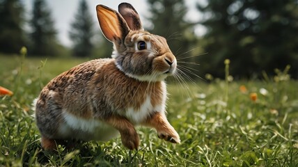 Fototapeta premium rabbit in the grass