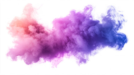 Fototapeta premium Colorful smoke cloud on white background for dreamy abstract designs