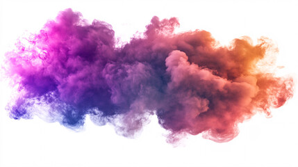 Fototapeta premium Colorful Cloud Smoke Effect on White Background