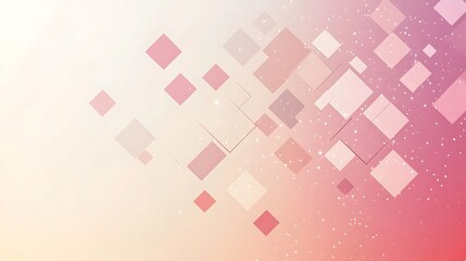 Abstract Pink and White Geometric Design with Diamonds