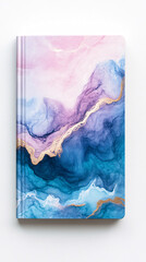 Obraz premium Abstract Journal Background with Watercolor Marble Texture Design and Gold Accents for Creative Writing