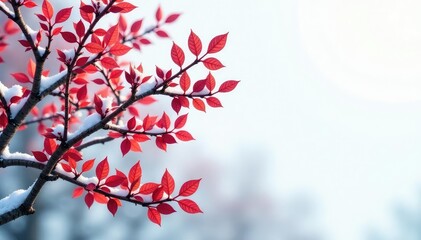 Branches with intricate foliage in stark contrast to white, wood texture, winter landscapes, branches
