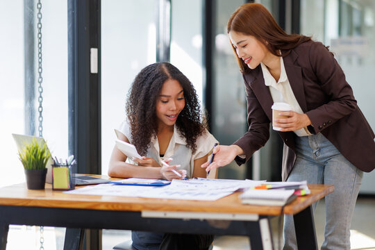 Analyze financial data and accounting record with calculator in meeting office, Accounting company charts and graphs banner, double exposure successful business finance and taxation planning concept.	