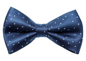 Blue tie bow isolated on transparent background