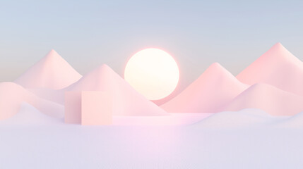 Dreamlike Minimalist Desert Background with Soft Pastel Tones, with a soft and warm feel