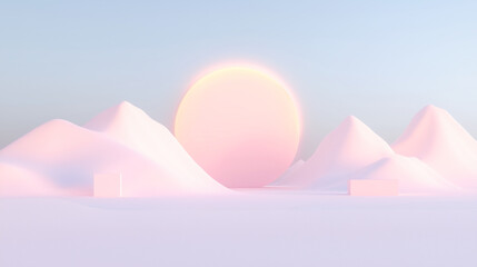 Dreamlike Minimalist Desert Background with Soft Pastel Tones, with a soft and warm feel