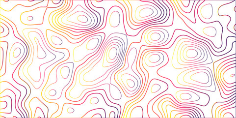 Fototapeta premium Topographic canyon geometric map relief texture with curved layers and shadow. abstract White background with a beautiful pattern, Topographic contour lines vector map seamless pattern vector.