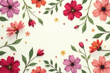 Obraz premium Intricate floral motif, repeating seamlessly across a soft pastel backdrop , nature, buds