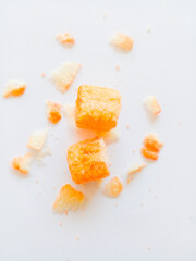 Corn snack isolated on white background. Delicious and crunchy corn snack.