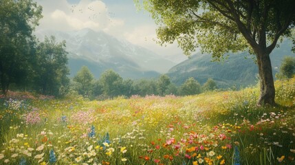 Vibrant wildflower meadows attract pollinators and wildlife