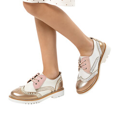 Naklejka premium Girls' White Gold Oxford Shoes
