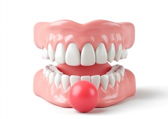 Fototapeta premium Dental Prosthetics Model with Ball for Speech Therapy Exercises and Guidance