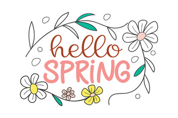 Obraz premium Cute floral design greeting 