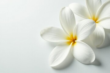 Close-up shot of pristine white petals on a stark white background , spring, plant, white background