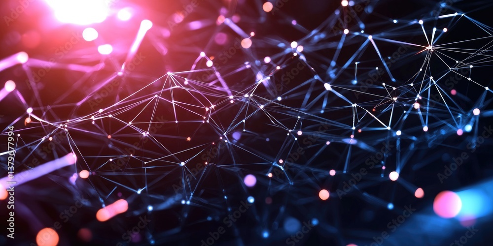 Aufkleber A pulsating black plexus of interconnected points and lines, a visual embodiment of the vast and complex network of data that forms the backbone of our interconnected wor