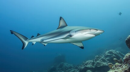 Fototapeta premium Stealthy sharks glide effortlessly through the water