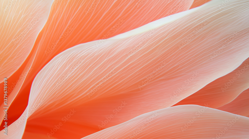 Poster Soft, delicate petals in close up macro shot reveal intricate textures and gentle curves