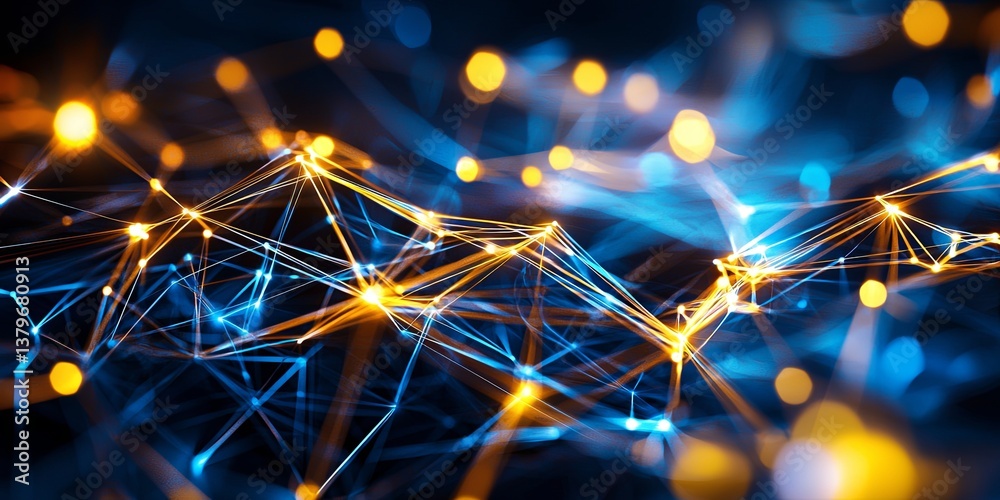 Aufkleber A luminous tapestry of interconnected lines, weaving across continents and oceans, representing the intricate web of communication and global connection that binds our wo