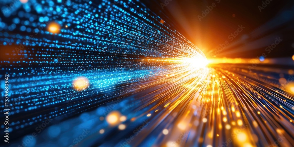 Poster a world of data and light, where information flowed like a river, shaping our lives and connecting u