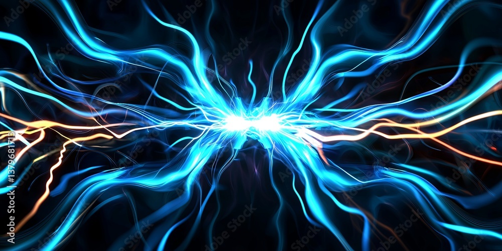 Poster A dark, brooding digital backdrop, pulsating with vibrant blue lines that mimic the intricate circuits of futuristic technology, hinting at a cyberpunk world teeming with
