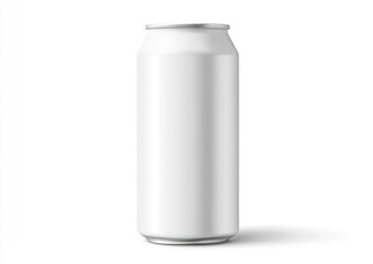 Blank White Aluminum Can Isolated on White Background for Mockup Design