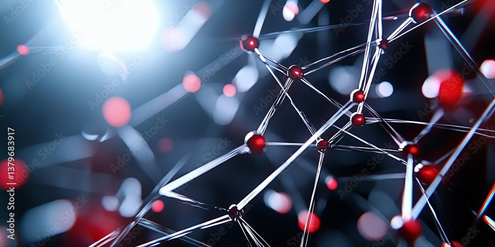 Aufkleber A network of interconnected lines and dots forming a polygon, creating a futuristic and dynamic backdrop for presentations and design projects.