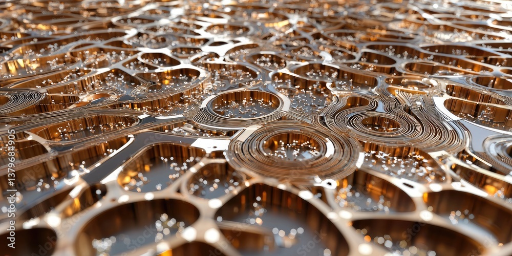 Poster A 3D landscape of interconnected points and lines, forming intricate patterns reminiscent of a futuristic circuit board, hinting at a vast and complex network.