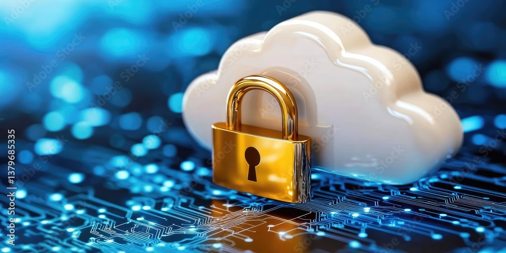 Leinwandbilder a futuristic network, where a user s phone, a digital shield against cyber threats, stands guard ove