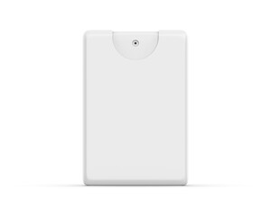 Blank small pocket perfume plastic container packaging mockup for branding, 3d illustration.
