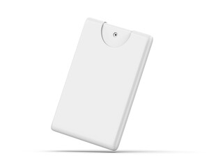 Blank small pocket perfume plastic container packaging mockup for branding, 3d illustration.