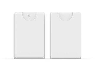 Blank small pocket perfume plastic container packaging mockup for branding, 3d illustration.