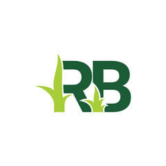 Initials Letters RB with Grass Logo Vector 001