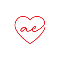 Heart and lowercase Letter AC Logo Design 001