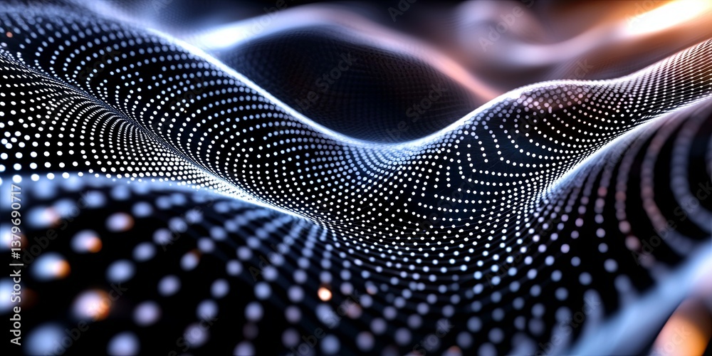 Poster a symphony of swirling lines and dots, representing the intricate structure of molecules or atoms, a